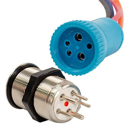 Bluewater 22mm Push Button Switch - Off/(On)/(On) Double Momentary Contact - Blue/Green/Red LED - 1' Lead [9059-2123-1]