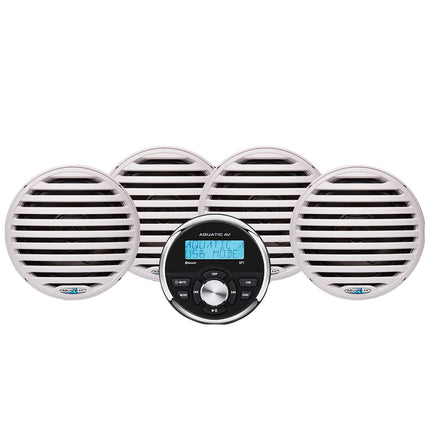 Aquatic AV Economy Gauge Stereo/Speakers Kit - White [EG200]
