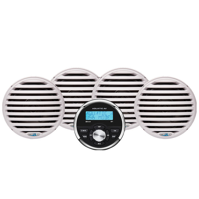 Aquatic AV Economy Gauge Stereo/Speakers Kit - White [EG200]