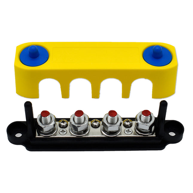 Bluewater Common Stud 4 Gang Positive Terminal Busbar w/Cover [313738-B-023]
