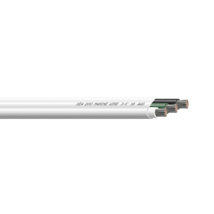Sea-Dog 10/3 AWG Flat Triplex Wire - White/Green/Black - 300' [8010305]
