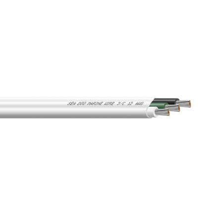 Sea-Dog 12/3 AWG Flat Triplex Wire - White/Green/Black - 25' [8012300]