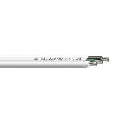 Sea-Dog 14/3 AWG Flat Triplex Wire - White/Green/Black - 900' [8014309]