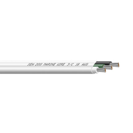 Sea-Dog 16/3 AWG Flat Triplex Wire - White/Green/Black - 250' [8016304]