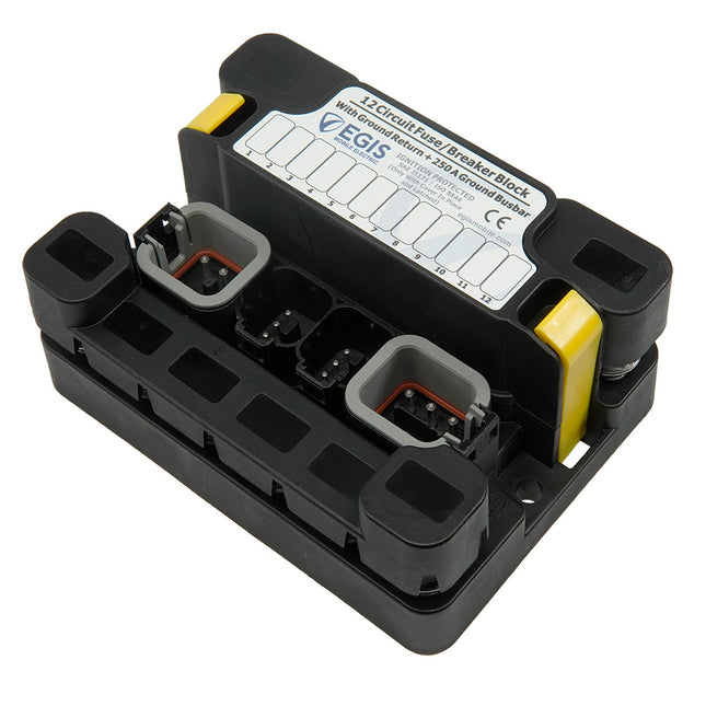 Egis MT Series 6+6 Sealed Fuse Block w/Ground Busbar [3466]