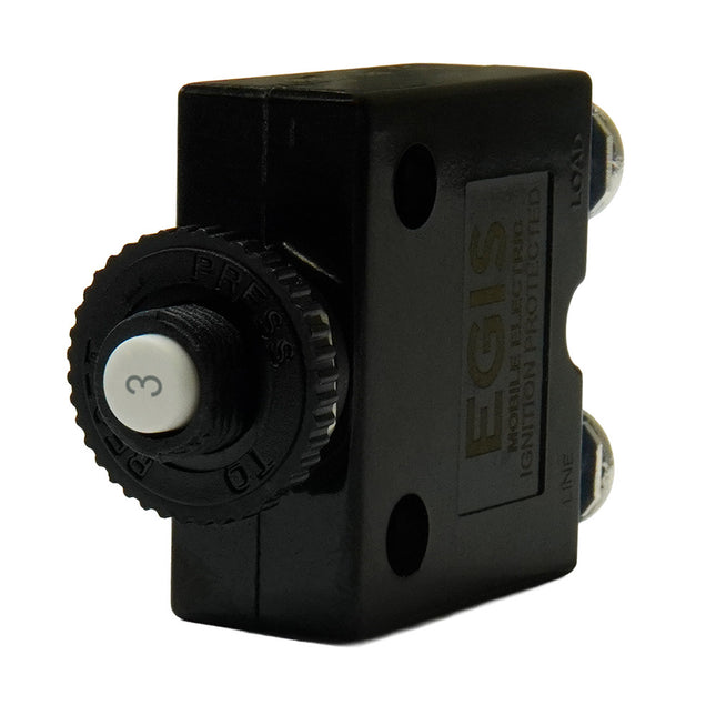Egis 3A Push Button Panel Mount Circuit Breaker - Screw Terminals [4710-03]
