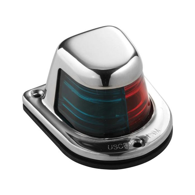 Attwood 1-Mile Deck Mount, Bi-Color Red/Green Combo Sidelight - 12V - Stainless Steel Housing [66318-7]