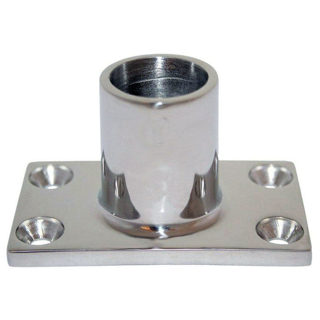 Whitecap 1" O.D. 90 Degree Rectangle Base SS Rail Fitting [6141C]