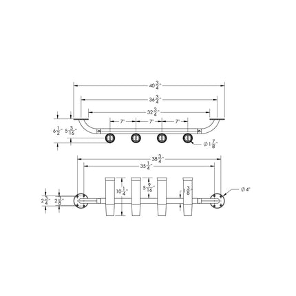 TACO 4-Rod Transom Mount Rod Rack [F31-3504BSA-1]