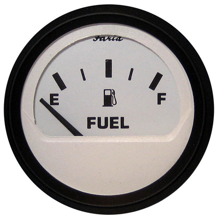 Faria Euro White 2" Fuel Level Gauge (E-1/2-F) [12901]