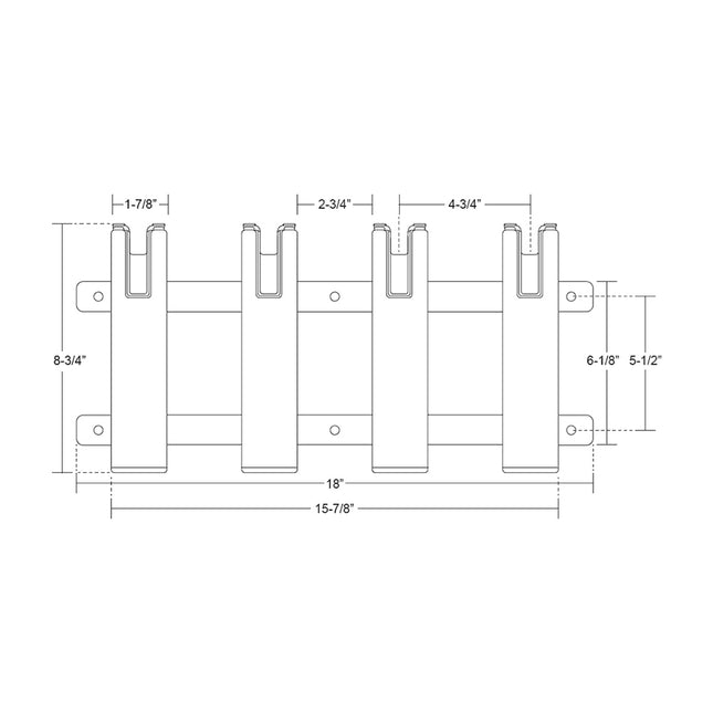 TACO Aluminum/Poly 4-Rod Rack Holder [F31-3104BXZ-1]