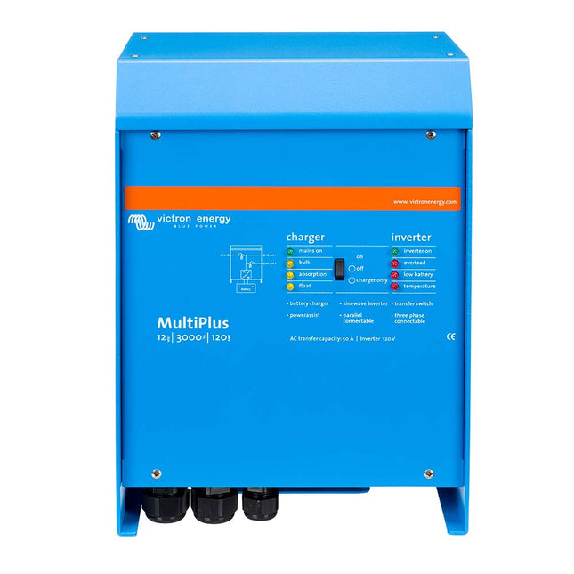 Victron MultiPlus Inverter/Charger 12 VDC - 3000VA - 120vAC w/120AMP Battery Charger - 50AMP Transfer Switch [PMP123021102]