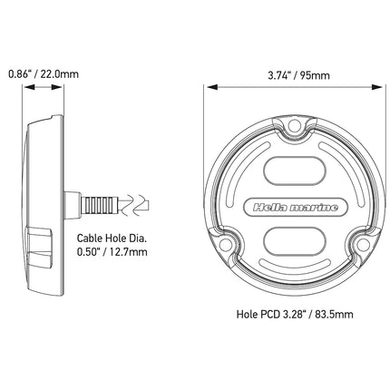 Hella Marine A2 RGB Underwater Light - 3000 Lumens - Black Housing - Charcoal Lens w/Edge Light [016148-001]