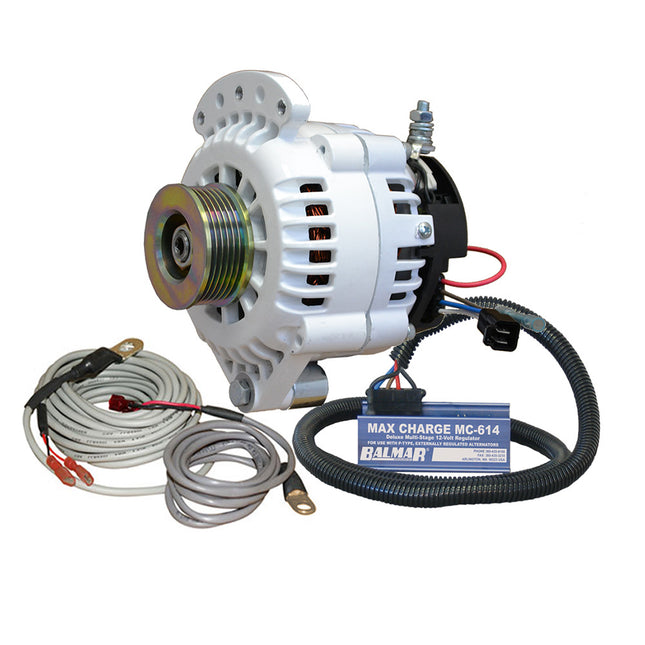 Balmar Alternator 100 AMP Kit 12V 1-2" Single Foot Spindle Mount K6 Pulley Regulator  Temp Sensor [621-VUP-MC-100-K6]