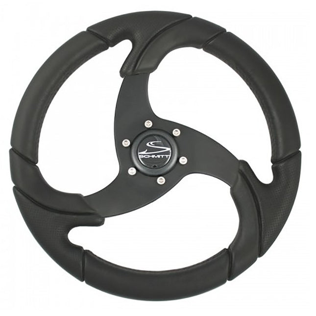 Schmitt Marine Folletto 14.2" Wheel - Black Polyurethane - 3/4" Tapered Shaft w/Black Center Cap [PU021104-R]